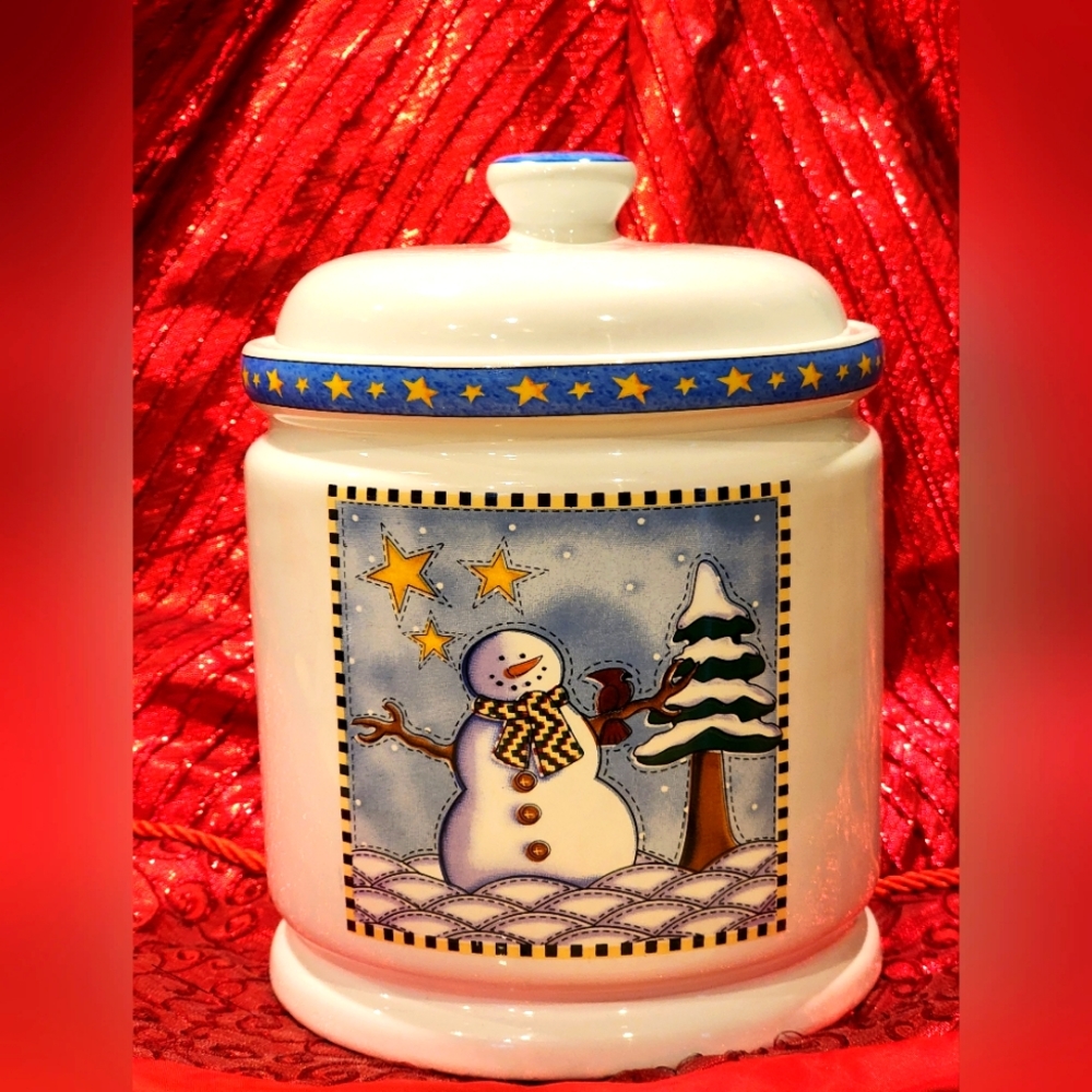 SANTA'S WORKSHOP SNOWMAN CANNISTER
